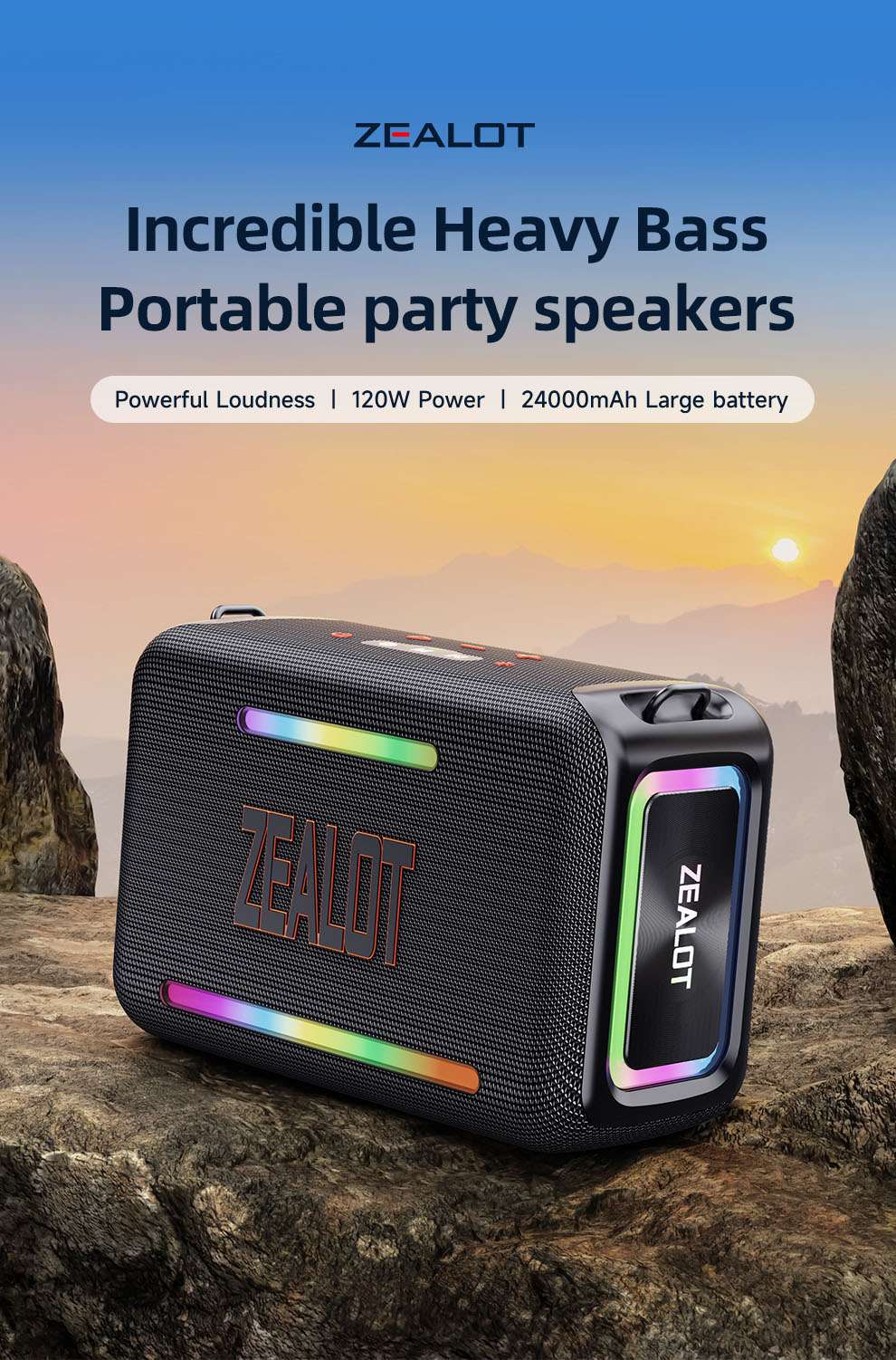 ZEALOT S95 120W Speaker Super Bass Subwoofer, Loud Bluetooth Speaker